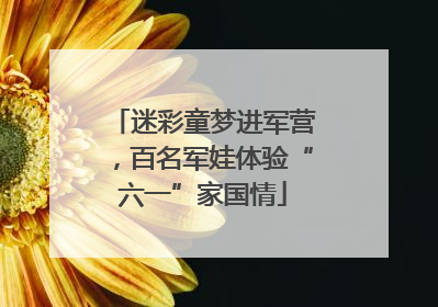 迷彩童梦进军营，百名军娃体验“六一”家国情