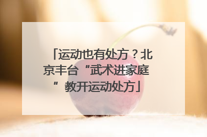 运动也有处方？北京丰台“武术进家庭”教开运动处方
