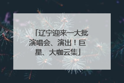 辽宁迎来一大批演唱会、演出！巨星、大咖云集