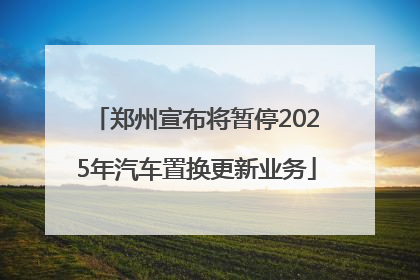 郑州宣布将暂停2025年汽车置换更新业务