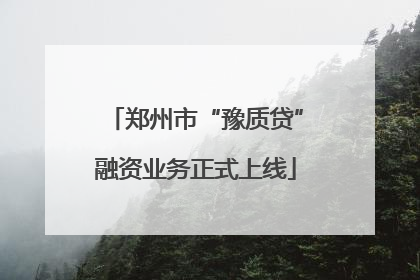 郑州市“豫质贷”融资业务正式上线