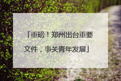 重磅！郑州出台重要文件，事关青年发展