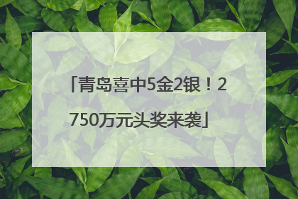 青岛喜中5金2银！2750万元头奖来袭
