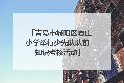 青岛市城阳区夏庄小学举行少先队队前知识考核活动