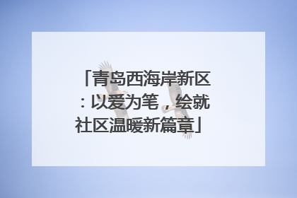青岛西海岸新区：以爱为笔，绘就社区温暖新篇章