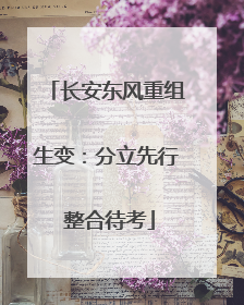 长安东风重组生变：分立先行 整合待考