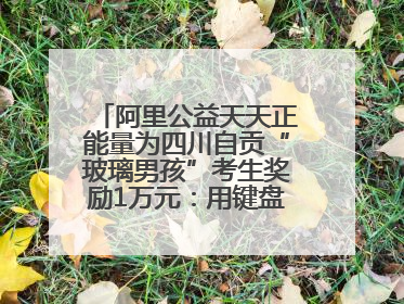阿里公益天天正能量为四川自贡“玻璃男孩”考生奖励1万元：用键盘继续书写不设限的人生