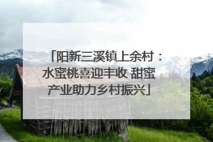阳新三溪镇上余村：水蜜桃喜迎丰收 甜蜜产业助力乡村振兴