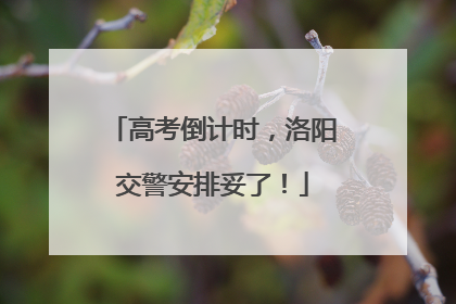 高考倒计时，洛阳交警安排妥了！