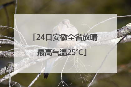 24日安徽全省放晴 最高气温25℃