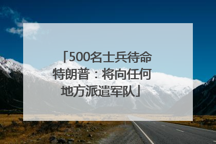500名士兵待命 特朗普：将向任何地方派遣军队