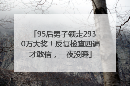 95后男子领走2930万大奖！反复检查四遍才敢信，一夜没睡