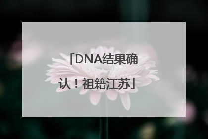 DNA结果确认！祖籍江苏